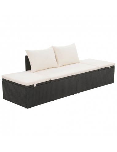 Chaise Longue de Jardin en Résine Tressée - Dossiers Réglables JUSQU'A -70%! 