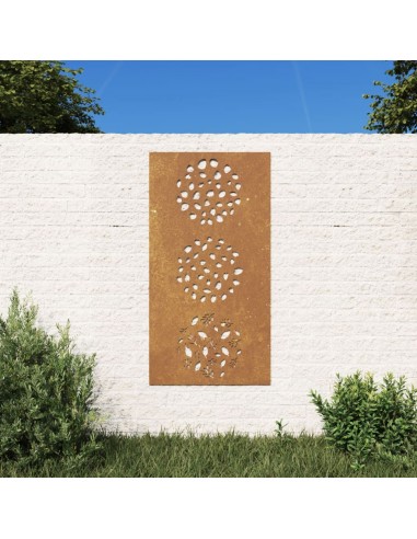 Décoration Murale Jardin 105X55 Cm Acier Corten Design Feuilles À commander