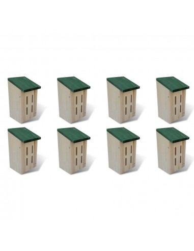 Maison Pour Papillons 8 Pcs Bois 14 X 15 X 22 Cm offre 