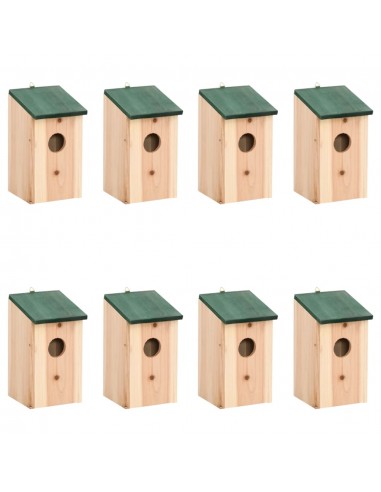 Nichoirs 8 Pcs Bois 12X12X22 Cm de l' environnement