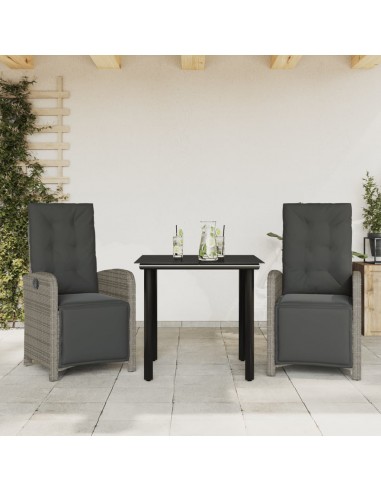 Set Bistro  3Pcs Résine Grise - Confort Chic sur le site 