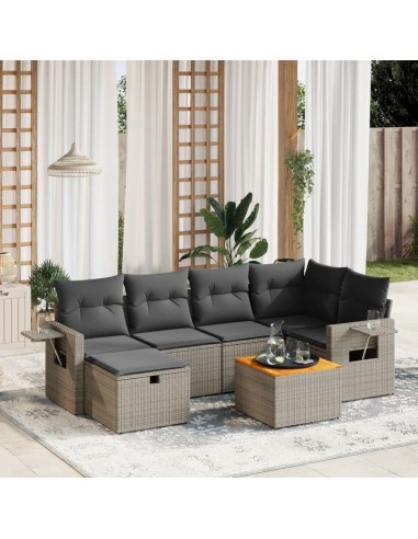 Salon De Jardin Résine Tressée Avec Coussins 7 Pcs Confortables meilleur choix