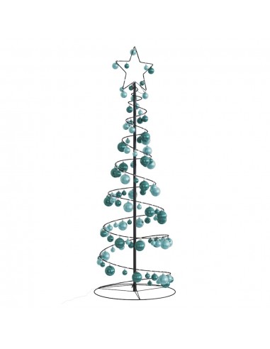 Sapin Spirale LED Lumineux Avec Boules 100 LED Vert en linge