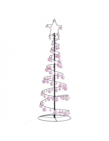 Sapin Spirale LED Lumineux Avec Boules 100 LED Rose Clair pas cheres