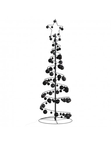 Sapin Spirale LED Lumineux Avec Boules 100 LED Noir shop