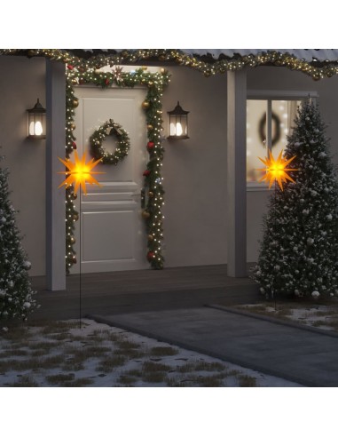 Lumières De Noël Avec Piquets 3 Pcs Led Pliable 57 Cm d'Europe débarque