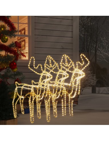 Rennes De Noël Avec Têtes Mobiles 3 Pcs Blanc Chaud de la marque