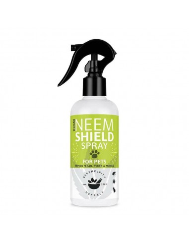 Spray répulsif naturel anti parasitaire pour chien - Neem Pet shield brillant des détails fins