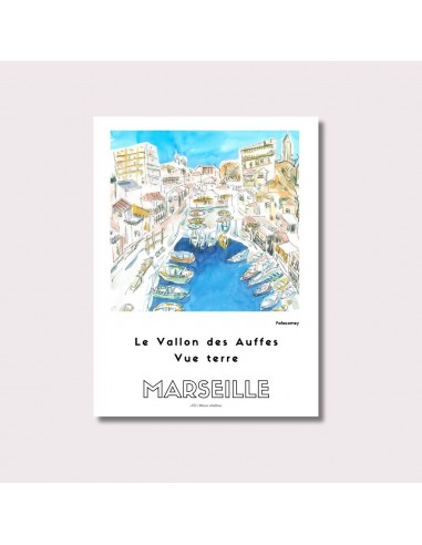 Affiche - Le Vallon des Auffes Vue Terre - FafaComey de technologie