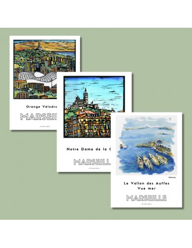 Pack Incontournables Marseille 30x40cm pas chere